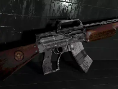 Old School Rifle Low-poly 3D model