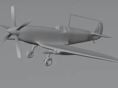 Fictional AURI Indonesian Air Force Spitfire Low-poly 3D model
