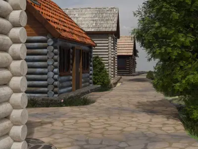 Mountain Village 3D model 5