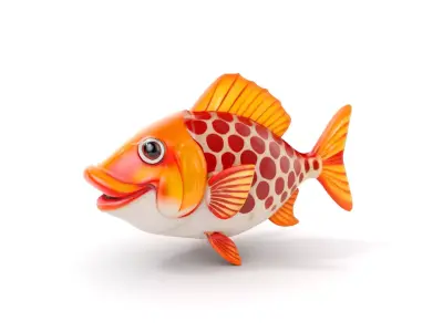 Cartoon Fish Character D Model Pack Low-poly 3D model