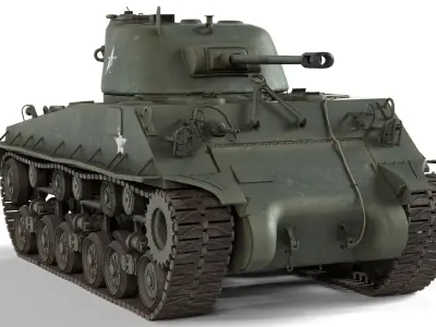 M4 Sherman Tank Low-poly 3D model