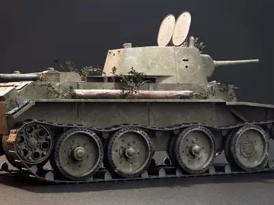 BT-7 - WW2 Soviet Light Tank Low-poly 3D model
