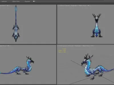 Ice Dragon - Chinese Dragon Low-poly 3D model