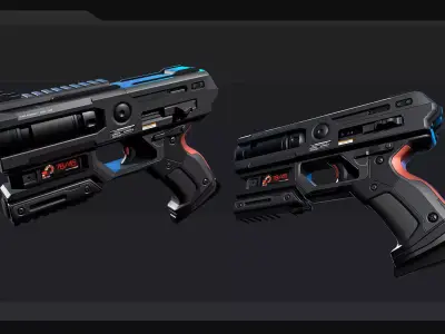 PACK - 6 SCIFI Weapons Low-poly 3D model