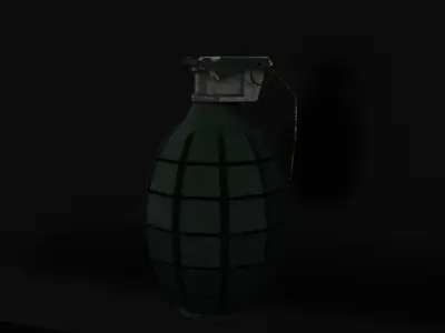 Grenade Low-poly 3D model with MAYA and SUBSTANCE PAINTER files Low-poly 3D model
