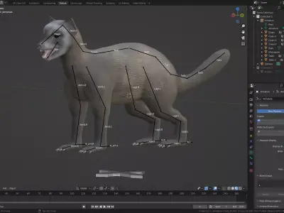 Mongoose Rigged Free animal Free low-poly 3D model