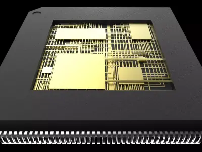 Central computer processors CPU 3D model 3D model 3D model