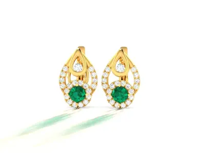 Women Earrings 3dm STL OBJ FBX Render Details 3D print model