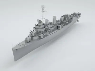 USS Johnston Destroyer DD-557 3D model