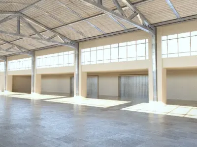 Factory interior Low-poly 3D model