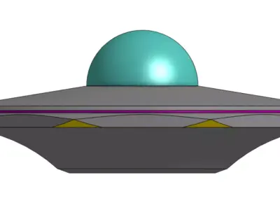 Simple UFO Flying Saucer Free 3D model