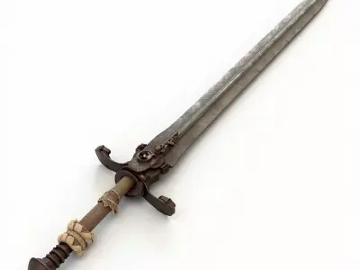 Handmade Scrap Sword 3D Model Post Apocalyptic Weapon Low-poly 3D model