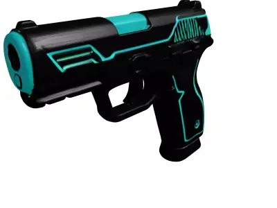 Futuristic SciFi Pistol Game Asset 3D model