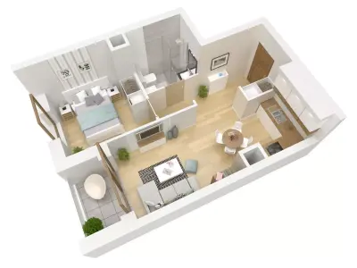 3D floor plan apartment flat Free 3D model