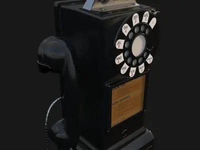 Western Electric 3-slot Payphone 1957 PBR  Low-poly 3D model