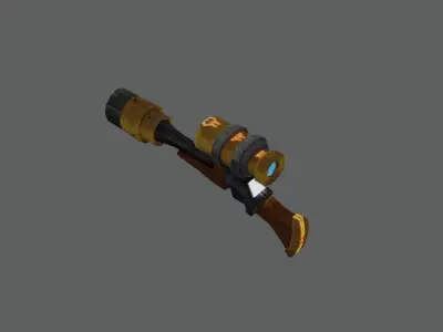 Shakabula gun with light Low-poly 3D model