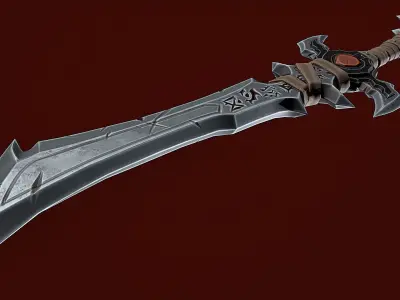 Low Poly Stylize Sword Low-poly 3D model