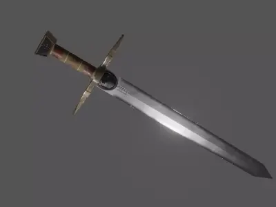 The Skull Sword Low-poly 3D model