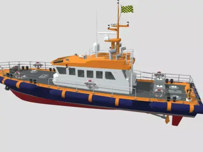 Rescue Patrol Boat Modern Marine Vessel Low-poly 3D model