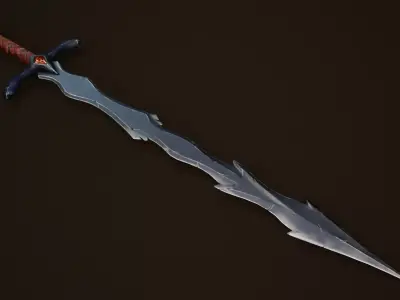 Stylized Fantasy Sword Low-poly 3D model