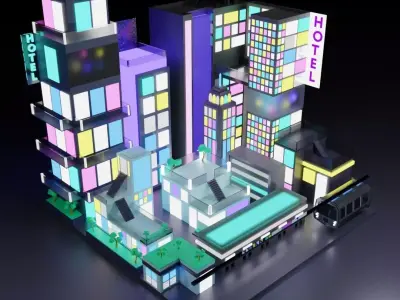 Neon City Free 3D model