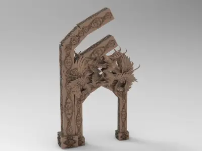 Steampunk Angel arch 2  3D model