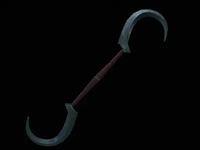 scythe  game ready assets Low-poly 3D model