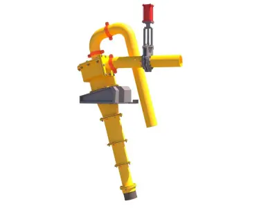 hydrocyclone pipe with valve 3D model