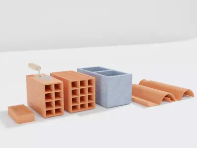 bricks clay and tiles 3D model