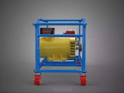 WHEELED WHEELS ENGINE DIESEL POWER GENERATOR SET GENSET MOTOR AC 3D model