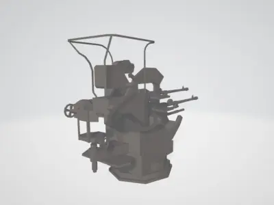 ITALIAN AA GUN WW2 Low-poly 3D model