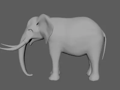 Elephant model 3D Low-poly 3D model