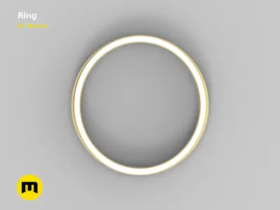 Three part ring 3D print model