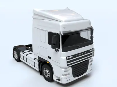 Articulated DAF XF Truck Sleeper Cab Low-poly 3D model