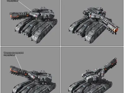 SF Heavy Tank MK4 Low-poly 3D model