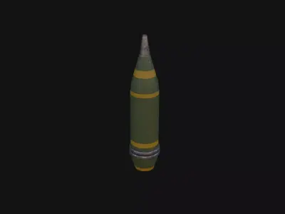 Artillery Projectile Low-poly 3D model