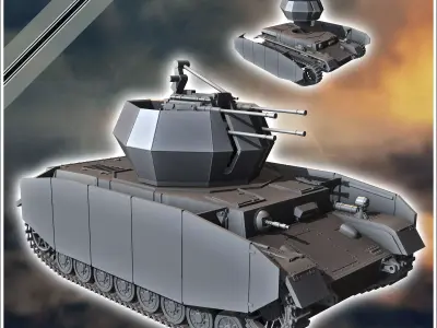 Flakpanzer IV AA Wirbelwind - miniatures tabletop scenery 3D print model