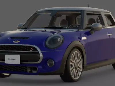 2014 Mini Cooper S F56 3D Model  Modern Retro Hot Hatch 3D model