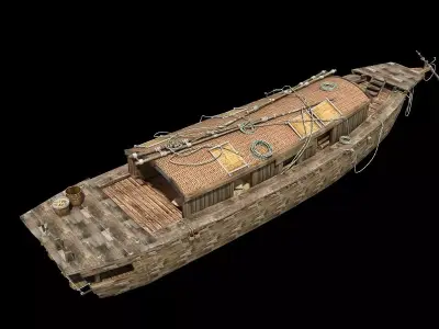 Chinese junk fishing  boat  3D model