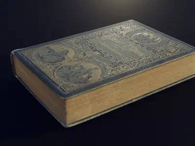 book - german - antique Low-poly 3D model