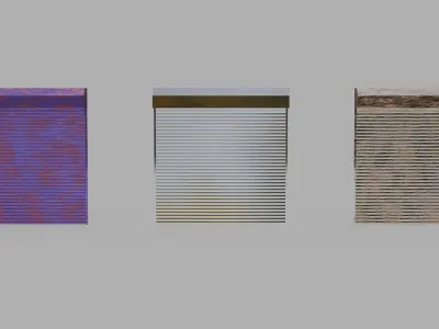 Garage door Low-poly 3D model