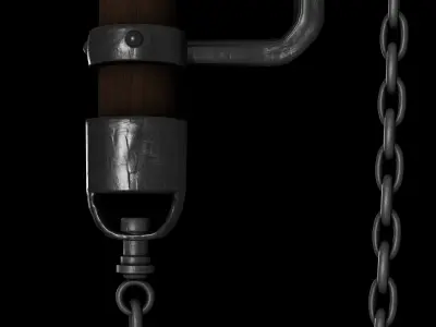 Kusarigama death scythe Free low-poly 3D model