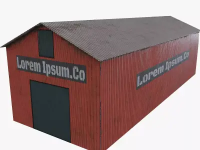 Warehouse Low-poly 3D model purchase