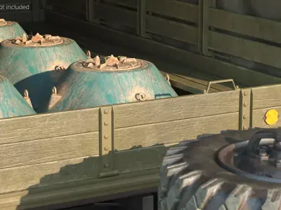 Aged Bottom-Laid Sea Mine Turquoise Used 3D model