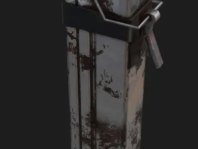 9mm Magazine Pistol - Apocalyptic concept Low-poly 3D model