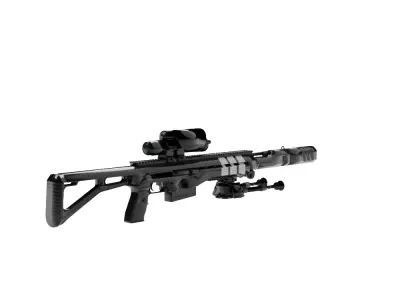 Modern Sci-fi Sniper Rifle 3D model
