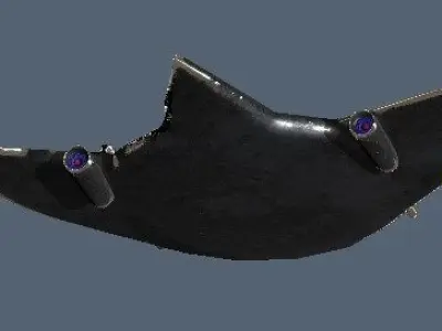 Spaceship metal shark fin Free low-poly 3D model