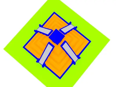 Low Poly Cartoon Simple Mayan Pyramid 3D model
