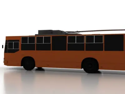 Trolleybus JUMZ-T2 mod7 Low Low-poly 3D model