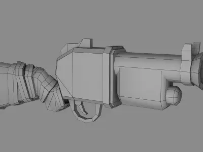 Low poly Gun Free low-poly 3D model